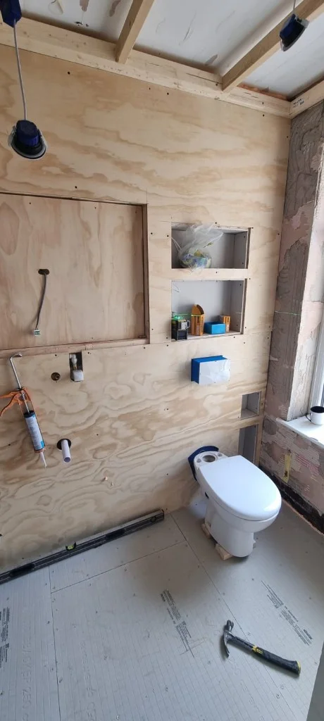 Bathroom renovation in progress in Blyth — work in progress photo 7